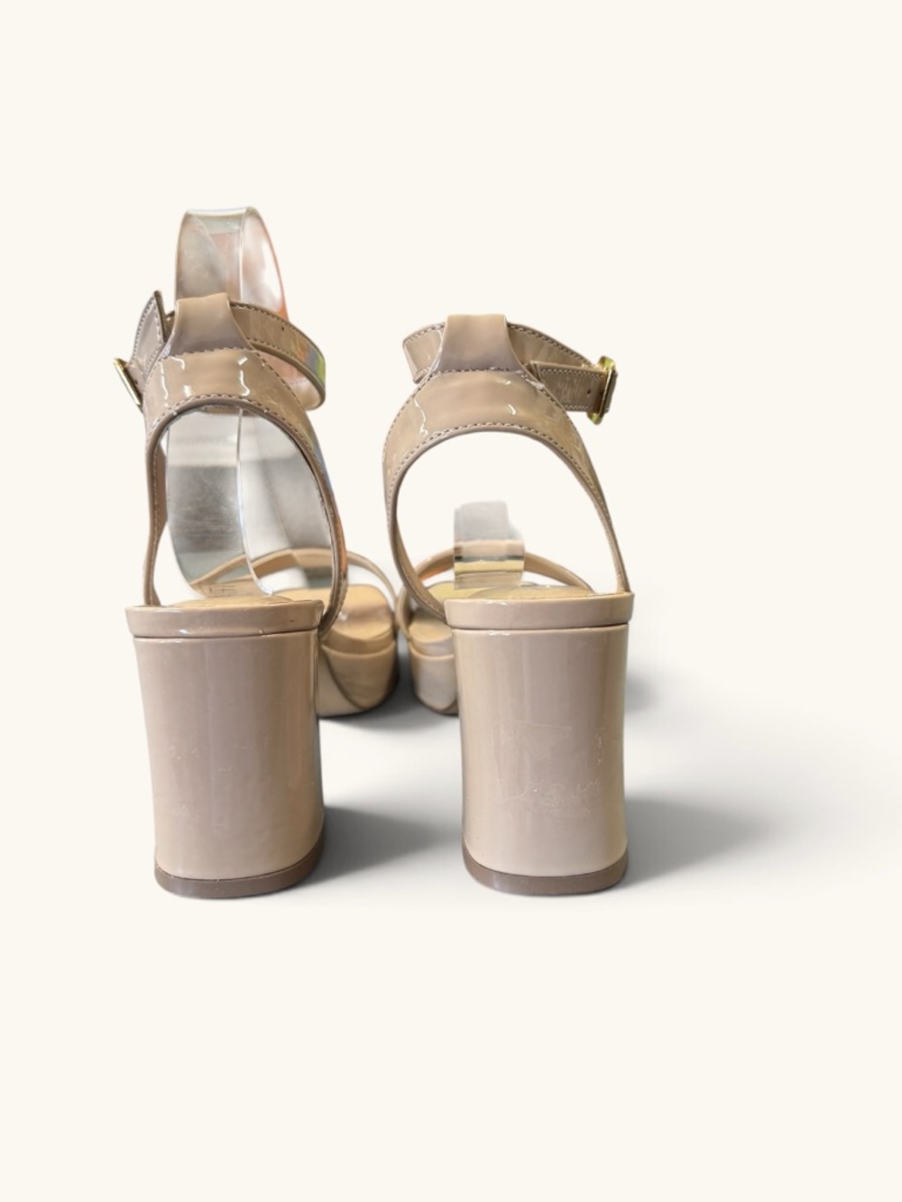 Rachel Zoe platform patent-leather  square toe block heel Blush 7.5 - Picture 7 of 14